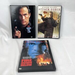 Steven Seagal DVDs Lot Of 3 Above The Law, Attack Force, Fire Down Below